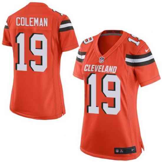 Nike Browns #19 Corey Coleman Orange Alternate Womens Stitched NFL New Elite Jersey